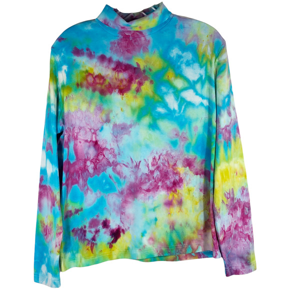 Kim Rogers Tops - Falling in Love Kim Rogers Large Top Handmade Tie Dye Blue Purple Yellow 550